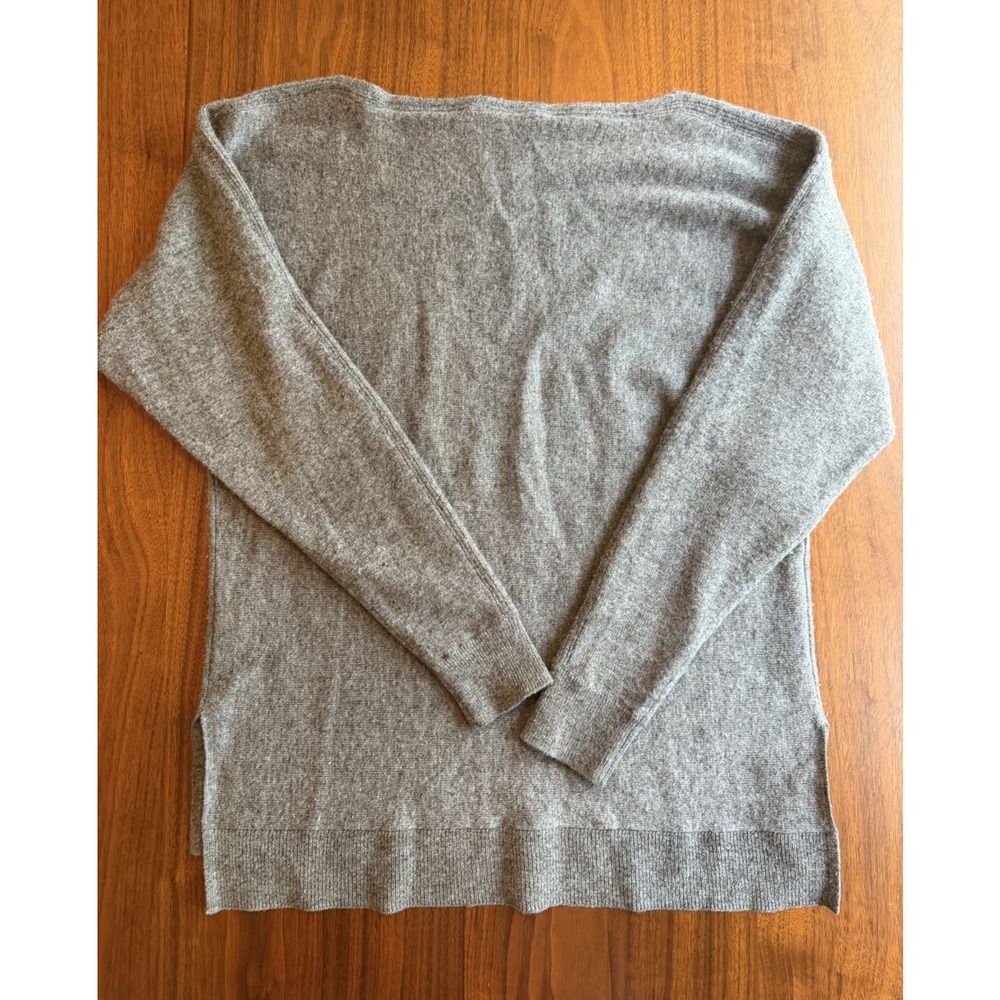 Vince Women's Heather Grey 100% Cashmere Boat Neck Raglan Sweater - Size Xs